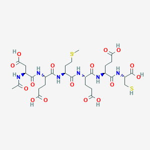 molecular formula C29H44N6O16S2 B10846190 AcAsp-Glu-Met-Glu-Glu-Cys 