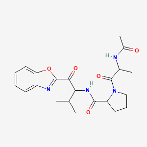 molecular formula C22H28N4O5 B10846239 Ac-DL-Ala-DL-Pro-DL-Val-benzoxazol-2-yl 