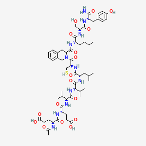 molecular formula C59H87N11O17S B10846250 AcGlu-Asp-Val-Val-Leu-Cys-Iqc-Nle-Thr-TyrNH2 