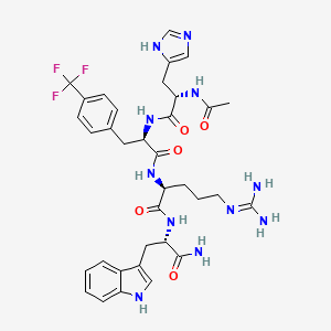 molecular formula C35H42F3N11O5 B10846289 Ac-His-DPhe(pCF3)-Arg-Trp-NH2 