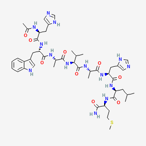 molecular formula C47H68N14O9S B10846305 Ac-His-Trp-Ala-Val-Ala-His-Leu-Met-NH2 