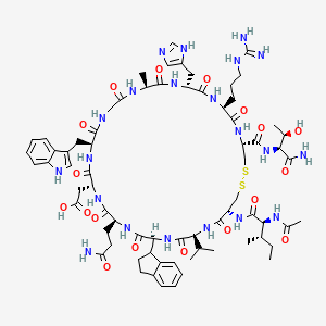 molecular formula C71H101N21O18S2 B10846338 Ac-I[CV(2Igl)QDWGAHRC]T-NH2 