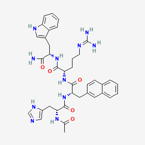 molecular formula C38H45N11O5 B10846341 Ac-His-DNal(2)-Arg-Trp-NH2 