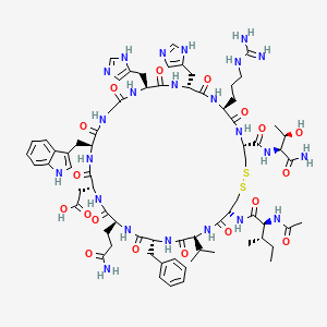 molecular formula C72H101N23O18S2 B10846357 Ac-I[CVFQDWGHHRC]T-NH2 