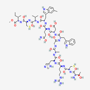 molecular formula C71H103N21O18S2 B10846380 Ac-ICV(5MeW)QDWGAHRCT-NH2 