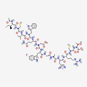 molecular formula C72H102FN21O19S2 B10846381 Ac-ICV(1MeW)QDWGAHRCT-NH2 