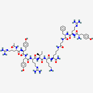 molecular formula C77H117N23O15 B10846424 Ac-RYYRIK-K-(NH2)-YRFB 