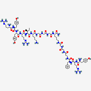 molecular formula C85H130N28O19 B10846432 Ac-RYYRIK-GGG-K-(NH2)-YRFB-GGGGG 