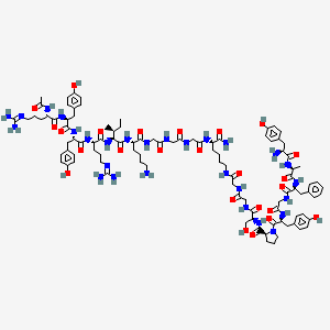 molecular formula C100H144N28O25 B10846440 Ac-RYYRIK-GGG-K-(NH2)-YAFGYPS-GG 