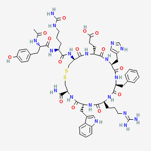 molecular formula C60H78N18O14S2 B10846446 Ac-YCit[CEHdFRWC]-NH2 