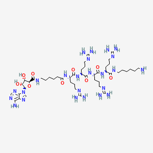 molecular formula C46H84N24O9 B10846489 AdcAhxArg4NH(CH2)6NH2 