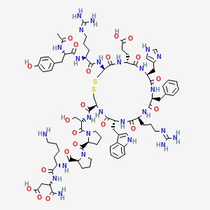 molecular formula C83H115N25O21S2 B10846519 Ac-YR[CEHdFRWC]SPPKD-NH2 