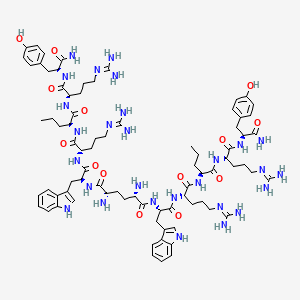 molecular formula C80H118N28O14 B10846557 Adp[-Trp-Arg-Nva-Arg-Tyr-NH2]2 