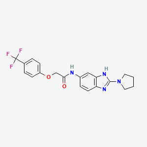 N-(2-(pyrrolidin-1-yl)-1H-benzo[d]imidazol-6-yl)-2-(4-(trifluoromethyl)phenoxy)acetamide