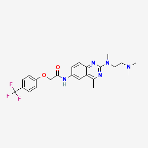 N-(2-((2-(dimethylamino)ethyl)(methyl)amino)-4-methylquinazolin-6-yl)-2-(4-(trifluoromethyl)phenoxy)acetamide