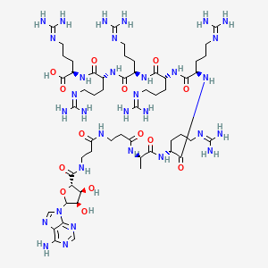 molecular formula C55H98N32O14 B10846584 AdoC(beta-Ala)2AlaArg6 