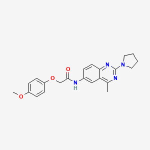 molecular formula C22H24N4O3 B10846589 2-(4-methoxyphenoxy)-N-(4-methyl-2-(pyrrolidin-1-yl)quinazolin-6-yl)acetamide 