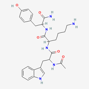 molecular formula C28H36N6O5 B10846602 Ac-DL-Trp-DL-Lys-DL-Tyr-NH2 