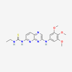 1-Ethyl-3-[3-(3,4,5-trimethoxyanilino)pyrido[2,3-b]pyrazin-6-yl]thiourea