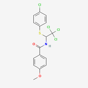 molecular formula C16H13Cl4NO2S B10846727 4-methoxy-N-(2,2,2-trichloro-1-(4-chlorophenylthio)ethyl)benzamide 