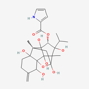 molecular formula C25H33NO9 B10846734 Anhydroryanidine 