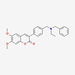 molecular formula C27H27NO4 B10846781 3-{4-[(Benzylethylamino)methyl]phenyl}-6,7-dimethoxychromen-2-one 