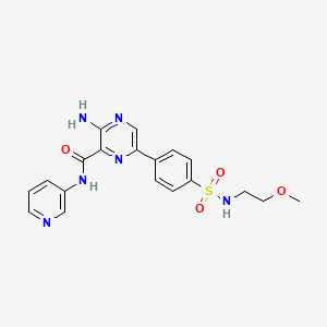 3-amino-6-[4-(2-methoxyethylsulfamoyl)phenyl]-N-pyridin-3-ylpyrazine-2-carboxamide