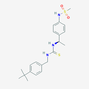 molecular formula C21H29N3O2S2 B10846867 (R)-N-(4-(1-(3-(4-tert-butylbenzyl)thioureido)ethyl)phenyl)methanesulfonamide 