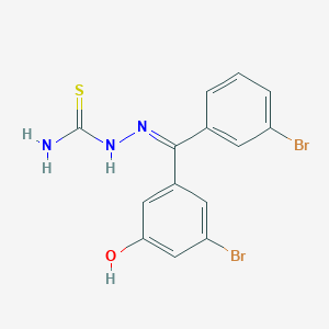 molecular formula C14H11Br2N3OS B10847107 Bis(3-bromophenyl)(5-hydroxy)thiosemicarbazone 