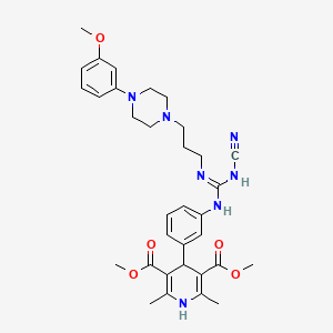 dimethyl 4-[3-[[N-cyano-N'-[3-[4-(3-methoxyphenyl)piperazin-1-yl]propyl]carbamimidoyl]amino]phenyl]-2,6-dimethyl-1,4-dihydropyridine-3,5-dicarboxylate