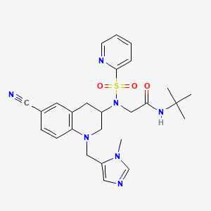 N-tert-butyl-2-[[6-cyano-1-[(3-methylimidazol-4-yl)methyl]-3,4-dihydro-2H-quinolin-3-yl]-pyridin-2-ylsulfonylamino]acetamide