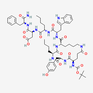 molecular formula C61H83N11O14 B10847175 Boc-cyclo-(Glu-Tyr-Nle-D-Lys)-Trp-Nle-Asp-Phe-NH2 