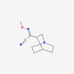 molecular formula C10H15N3O B10847219 (3Z)-N-methoxy-1-azabicyclo[2.2.2]octane-3-carboximidoyl cyanide 