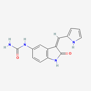 [(3Z)-2-oxo-3-(1H-pyrrol-2-ylmethylidene)-2,3-dihydro-1H-indol-5-yl]urea