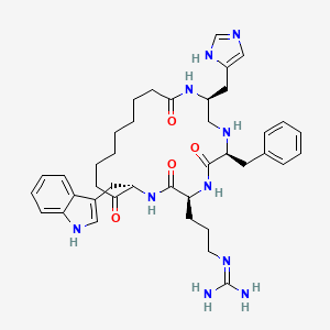 molecular formula C40H54N10O4 B10847263 c(his-D-phe-arg-trp-Aoc) 