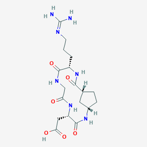 molecular formula C18H29N7O6 B10847299 c-[-Arg-Gly-Asp-Acpca30-] 