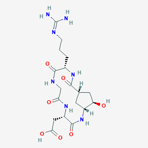 molecular formula C18H29N7O7 B10847308 c[-Arg-Gly-Asp-Acpca35-] 