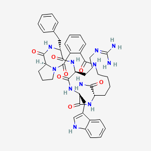 molecular formula C45H55N11O7 B10847358 c[CO-o-C6H4-CO-Pro-D-Phe-Arg-Trp-Lys]-NH2 