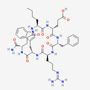 molecular formula C42H57N11O9 B10847407 c[Nle-Glu-D-Phe-Arg-Trp-Glu]-NH2 