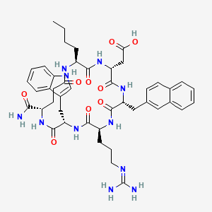 molecular formula C45H57N11O9 B10847408 c[Nle-Asp-D-Nal(2')-Arg-Trp-Glu]-NH2 