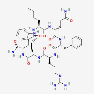 molecular formula C42H58N12O8 B10847423 c[Nle-Gln-D-Phe-Arg-Trp-Glu]-NH2 