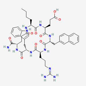 molecular formula C46H59N11O9 B10847437 c[Nle-Glu-D-Nal(2')-Arg-Trp-Glu]-NH2 