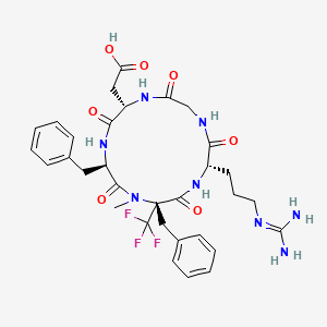 molecular formula C32H39F3N8O7 B10847484 c[RGDf-(R)-N-Me-alpha-TfmF] 