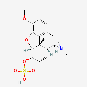 molecular formula C18H21NO6S B10847499 [(4R,4aR,7S,7aR,12bS)-9-methoxy-3-methyl-2,4,4a,7,7a,13-hexahydro-1H-4,12-methanobenzofuro[3,2-e]isoquinolin-7-yl] hydrogen sulfate 