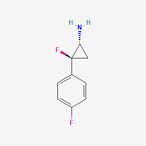 molecular formula C9H9F2N B10847529 cis-2-(Para-fluorophenyl)cyclopropylamine 