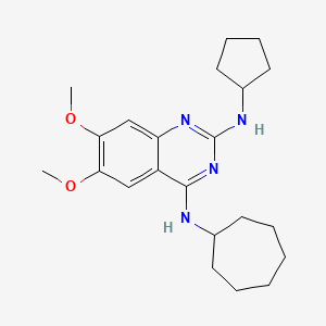 N-Cycloheptyl-2-[4-(cyclopentylamino)piperidine-1-yl]-6,7-dimethoxyquinazolin-4-amine