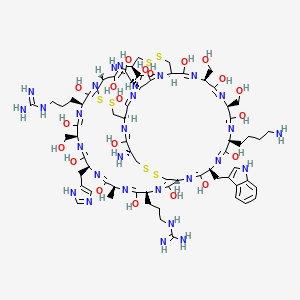 molecular formula C69H106N28O20S6 B10847564 Ccncsskwcrahsrcc 