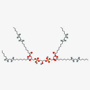 molecular formula C81H142O17P2 B10847587 [(2R)-3-[hydroxy-[2-hydroxy-3-[hydroxy-[(2R)-2-[(9E,12Z)-octadeca-9,12-dienoyl]oxy-3-[(9E,12E)-octadeca-9,12-dienoyl]oxypropoxy]phosphoryl]oxypropoxy]phosphoryl]oxy-2-[(9E,12E)-octadeca-9,12-dienoyl]oxypropyl] (9E,12Z)-octadeca-9,12-dienoate 