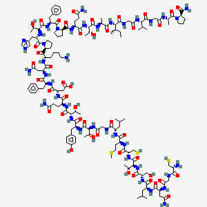 (3S)-4-[[(2S)-1-[[(2S)-4-amino-1-[[(2S)-6-amino-1-[(2S)-1-[(2S)-2-[[(2S,3R)-1-[[(2S)-1-[(2R)-2-[[(2S)-5-amino-1-[[(2S,3R)-1-[[(2S)-1-[[(2S,3S)-1-[[2-[[(2S)-1-[[2-[[(2S)-1-[(2R)-2-carbamoylpyrrolidin-1-yl]-1-oxopropan-2-yl]amino]-2-oxoethyl]amino]-3-methyl-1-oxobutan-2-yl]amino]-2-oxoethyl]amino]-3-methyl-1-oxopentan-2-yl]amino]-1-oxopropan-2-yl]amino]-3-hydroxy-1-oxobutan-2-yl]amino]-1,5-dioxopentan-2-yl]carbamoyl]pyrrolidin-1-yl]-1-oxo-3-phenylpropan-2-yl]amino]-3-hydroxy-1-oxobutan-2-yl]amino]-3-(1H-imidazol-4-yl)propanoyl]pyrrolidin-2-yl]-1-oxohexan-2-yl]amino]-1,4-dioxobutan-2-yl]amino]-1-oxo-3-phenylpropan-2-yl]amino]-3-[[(2S)-5-amino-2-[[(2S,3R)-2-[[(2S)-2-[[(2S,3R)-2-[[2-[[(2S)-2-[[(2S)-2-[[(2R)-2-[[(2S,3R)-2-[[(2S)-2-[[(2S)-2-[[(2S)-4-amino-2-[[2-[[(2R)-2-amino-3-sulfanylpropanoyl]amino]acetyl]amino]-4-oxobutanoyl]amino]-4-methylpentanoyl]amino]-3-hydroxypropanoyl]amino]-3-hydroxybutanoyl]amino]-3-sulfanylpropanoyl]amino]-4-methylsulfanylbutanoyl]amino]-4-methylpentanoyl]amino]acetyl]amino]-3-hydroxybutanoyl]amino]-3-(4-hydroxyphenyl)propanoyl]amino]-3-hydroxybutanoyl]amino]-5-oxopentanoyl]amino]-4-oxobutanoic acid