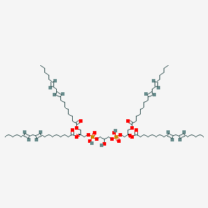 molecular formula C81H142O17P2 B10847675 [(2R)-3-[[3-[[(2R)-2,3-bis[[(9E,12E)-octadeca-9,12-dienoyl]oxy]propoxy]-hydroxyphosphoryl]oxy-2-hydroxypropoxy]-hydroxyphosphoryl]oxy-2-[(9E,12E)-octadeca-9,12-dienoyl]oxypropyl] (9E,12E)-octadeca-9,12-dienoate 